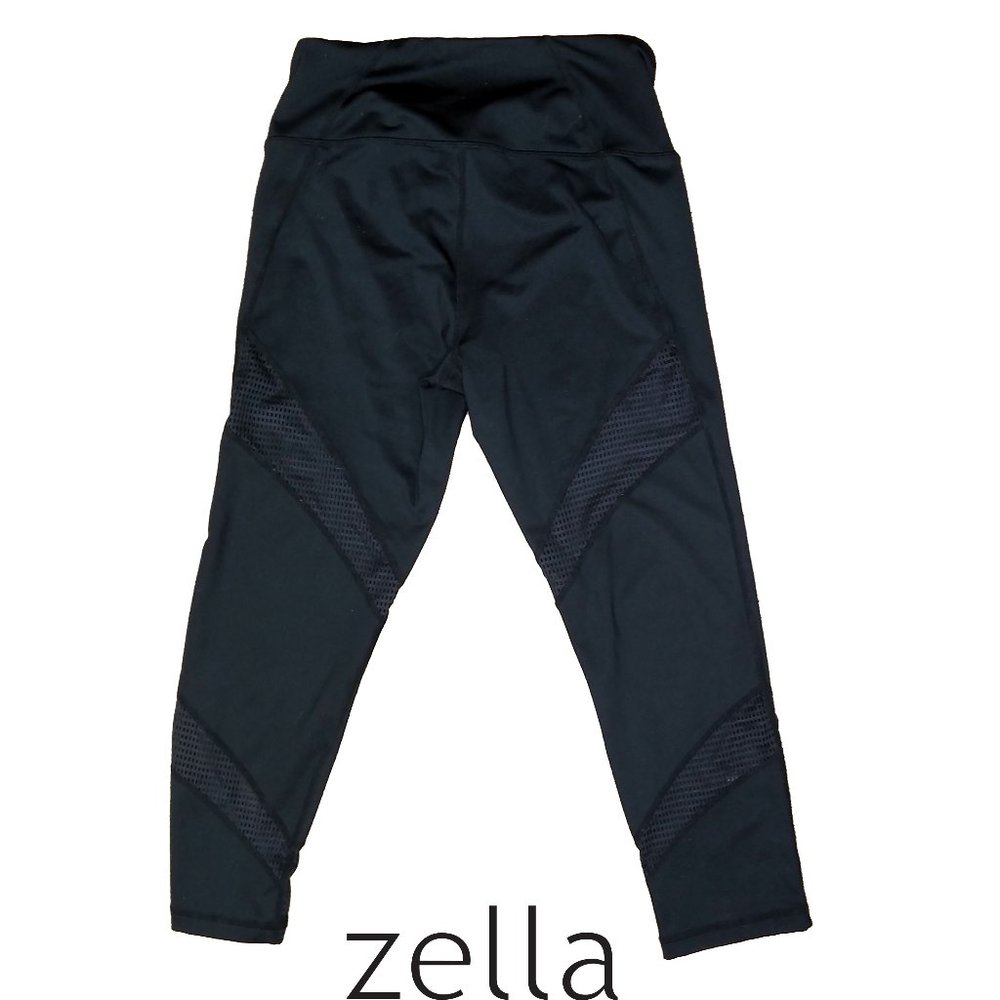 Zella Cropped High Waisted Mesh Yoga Leggings Sz S